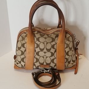 Coach Medium Size Satchel Classic Fabric/ leather